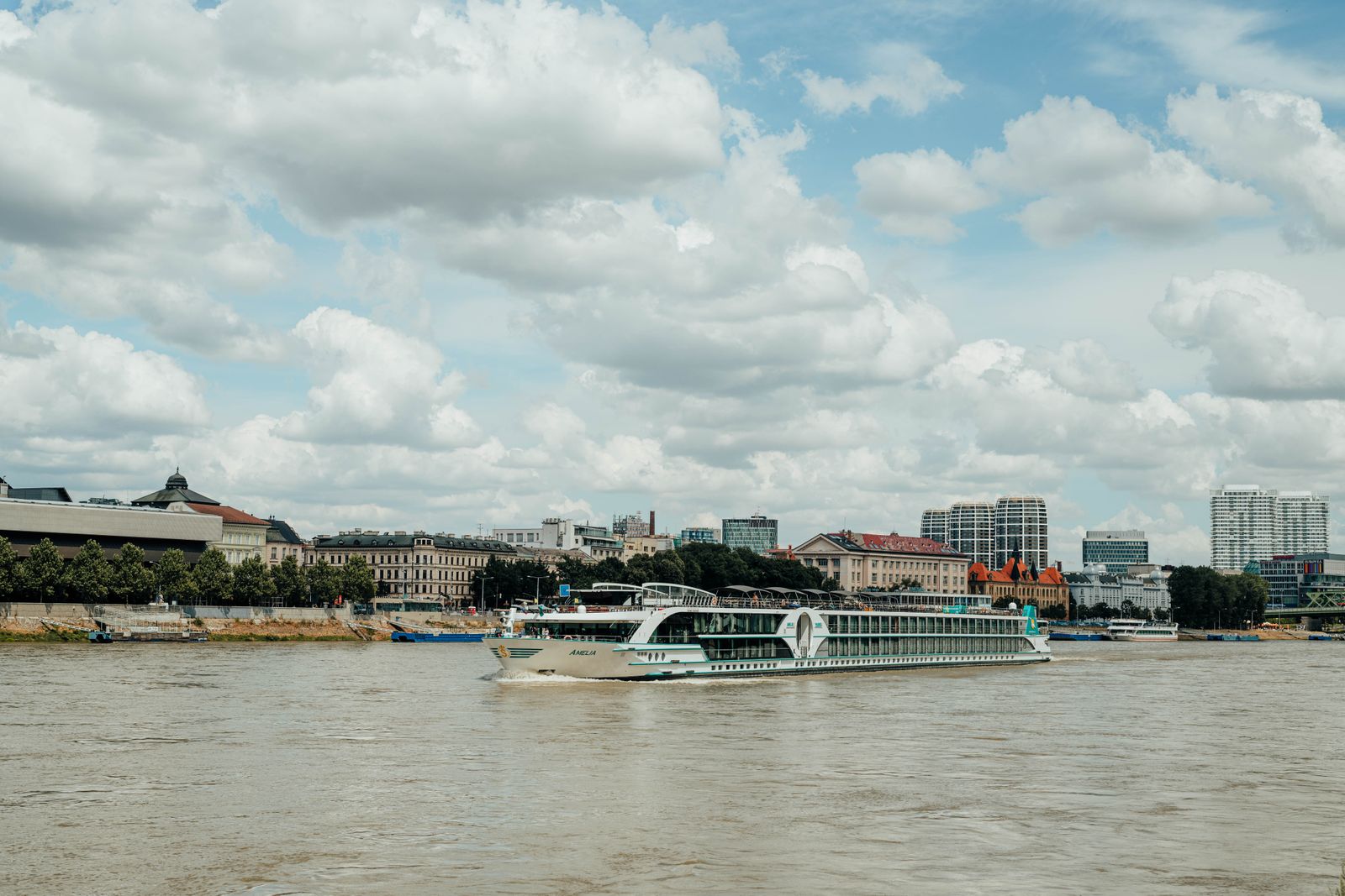 American Cruise Lines river cruise ship on a calm waterway